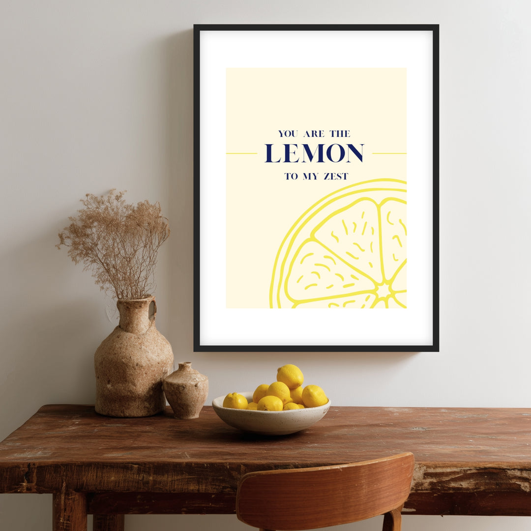 Zitronen Spruch Poster Dopamin – mattes Kunstdruck-Papier – Ansicht 2