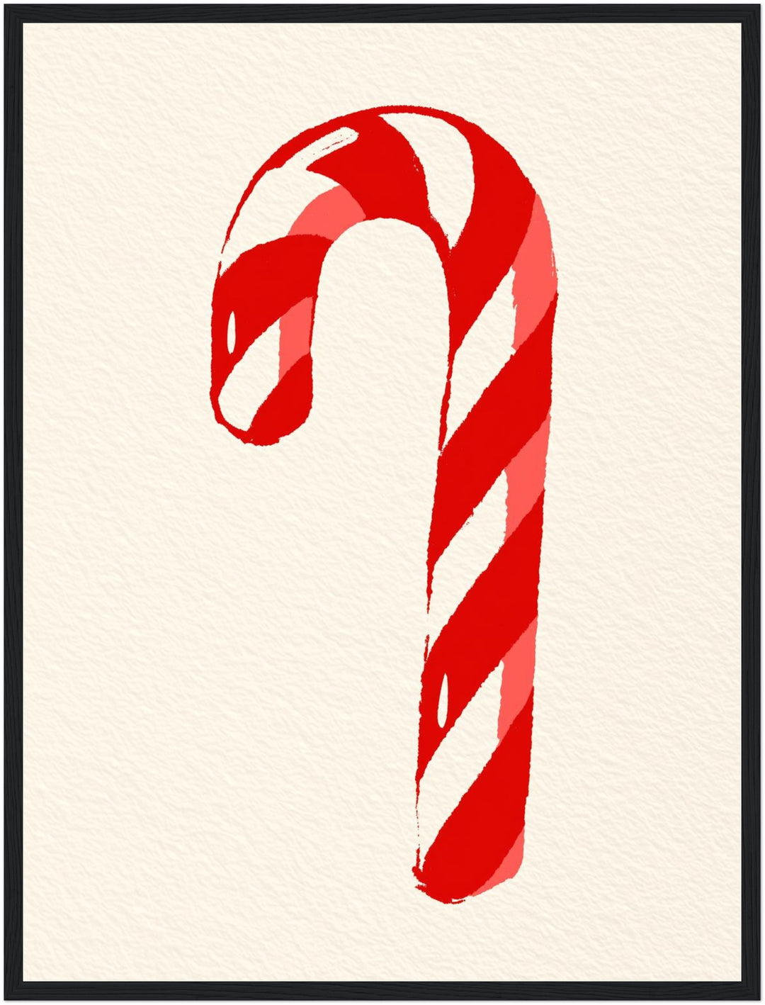 Zuckerstange in Rot Poster – Schwarzer Rahmen – Produktfoto