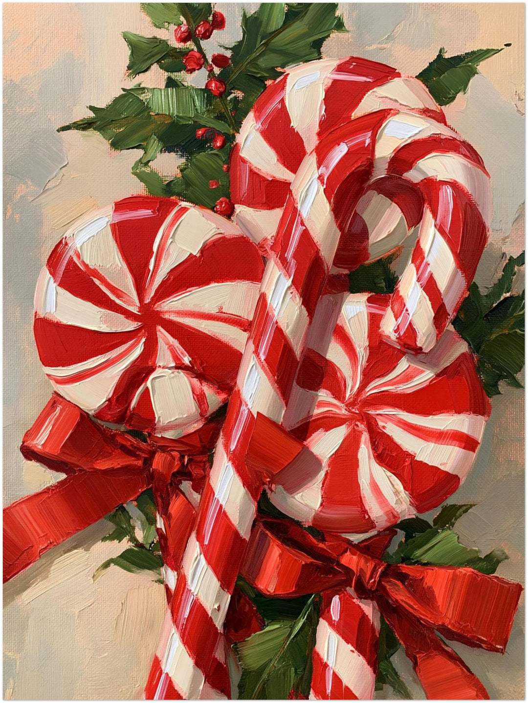 Zuckerstangen im Weihnachtsglanz Leinwandbild – Ohne Rahmen – Produktfoto