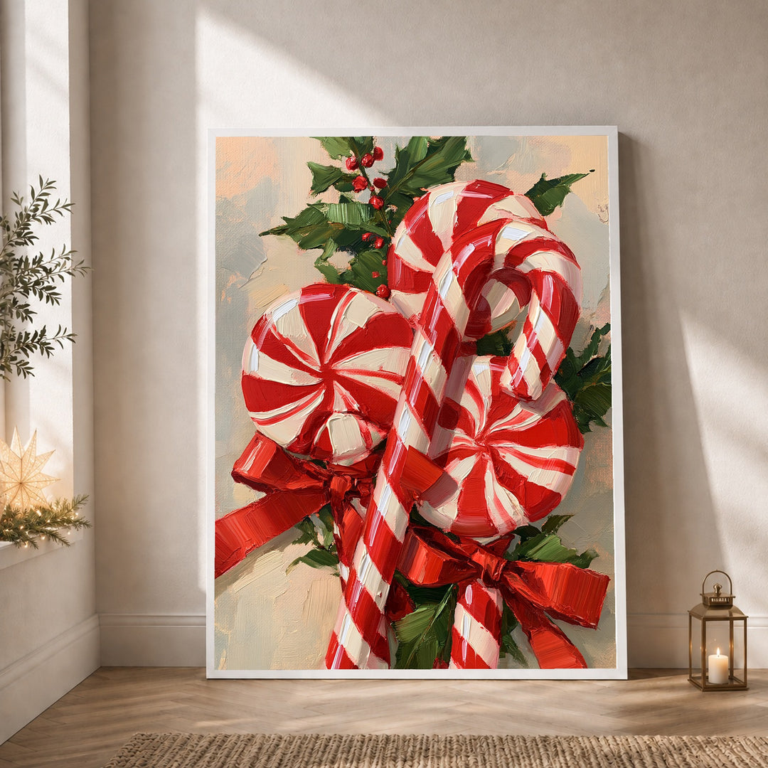Zuckerstangen im Weihnachtsglanz Poster