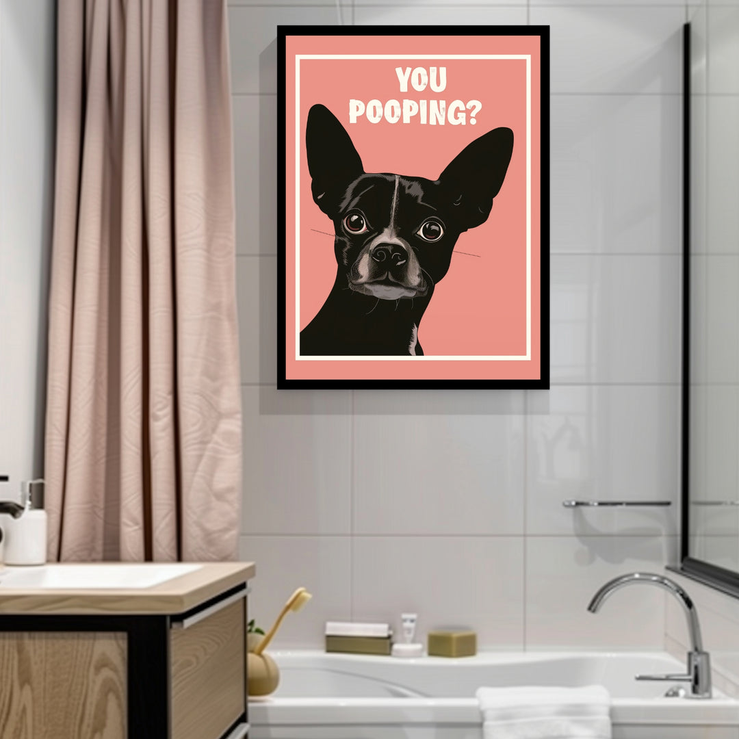 Hund mit Schriftzug You Pooping Poster abstrakt – mattes Kunstdruck-Papier – Ansicht 2