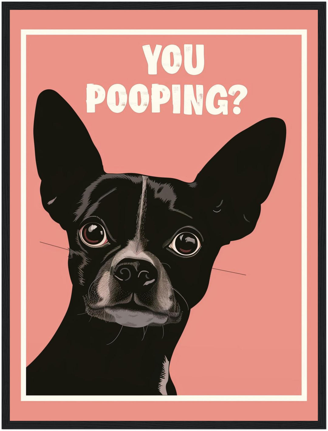 Hund mit Schriftzug You Pooping Poster abstrakt – mattes Kunstdruck-Papier – Ansicht 6