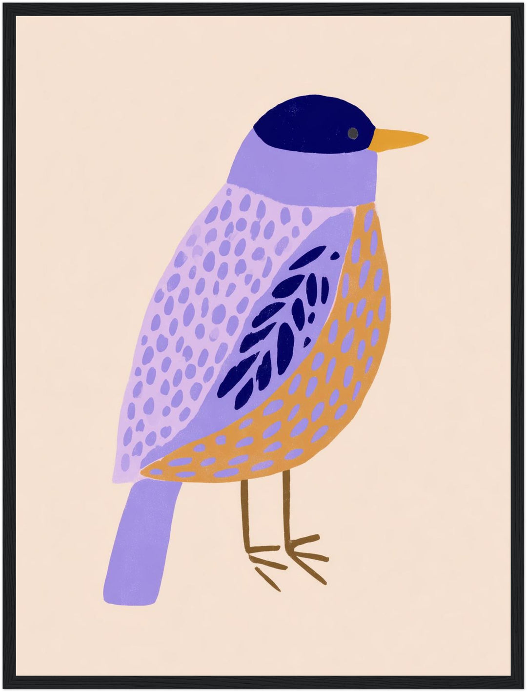 Lila Vogel Illustration Poster abstrakt – mattes Kunstdruck-Papier – Ansicht 6
