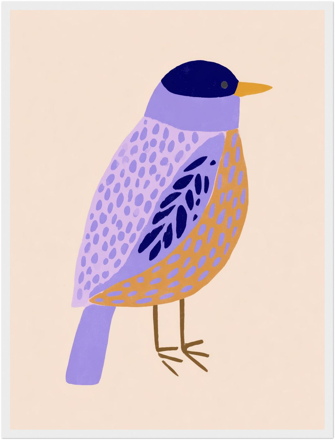 Lila Vogel Illustration Poster abstrakt – mattes Kunstdruck-Papier – Ansicht 5