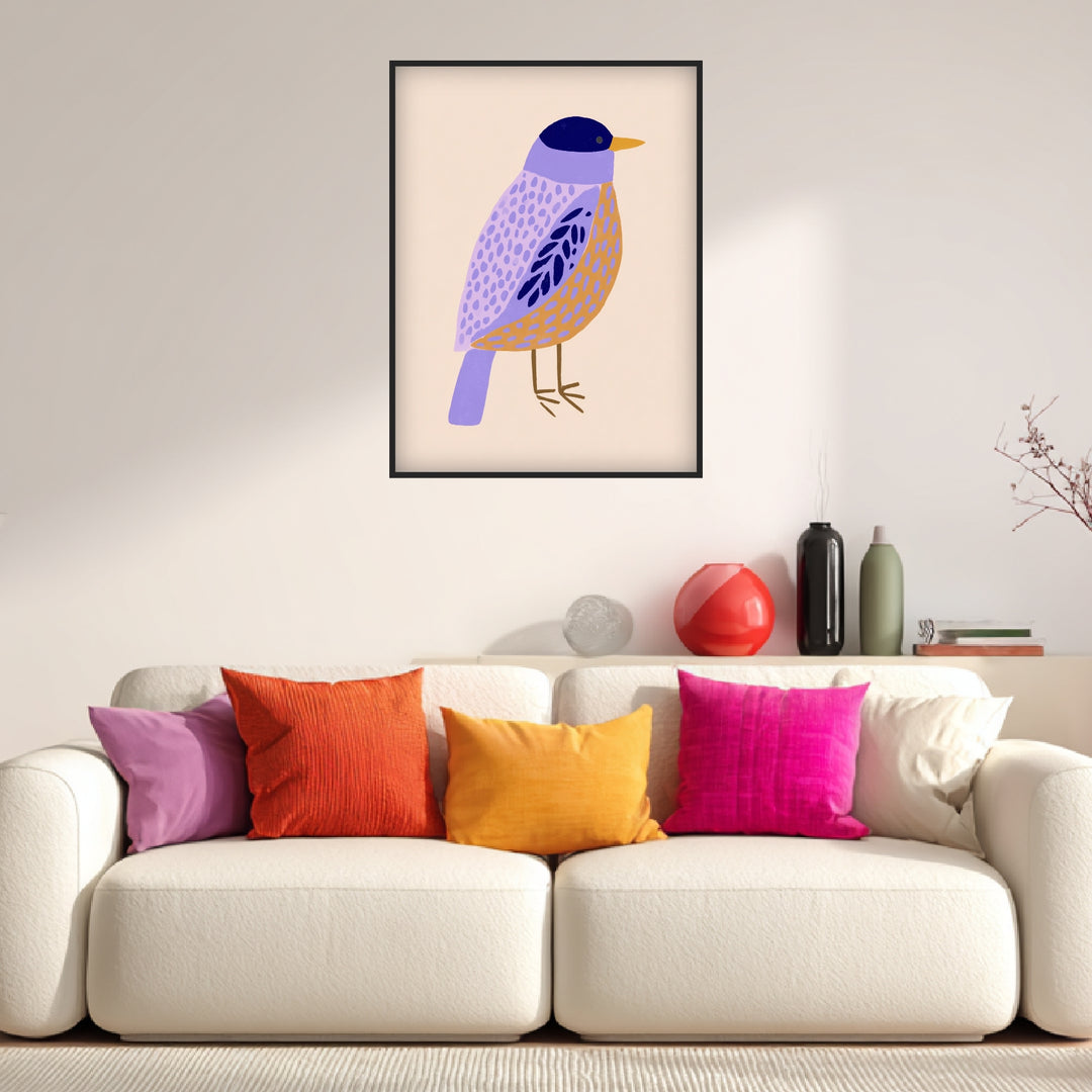 Lila Vogel Illustration Poster abstrakt – mattes Kunstdruck-Papier – Ansicht 4