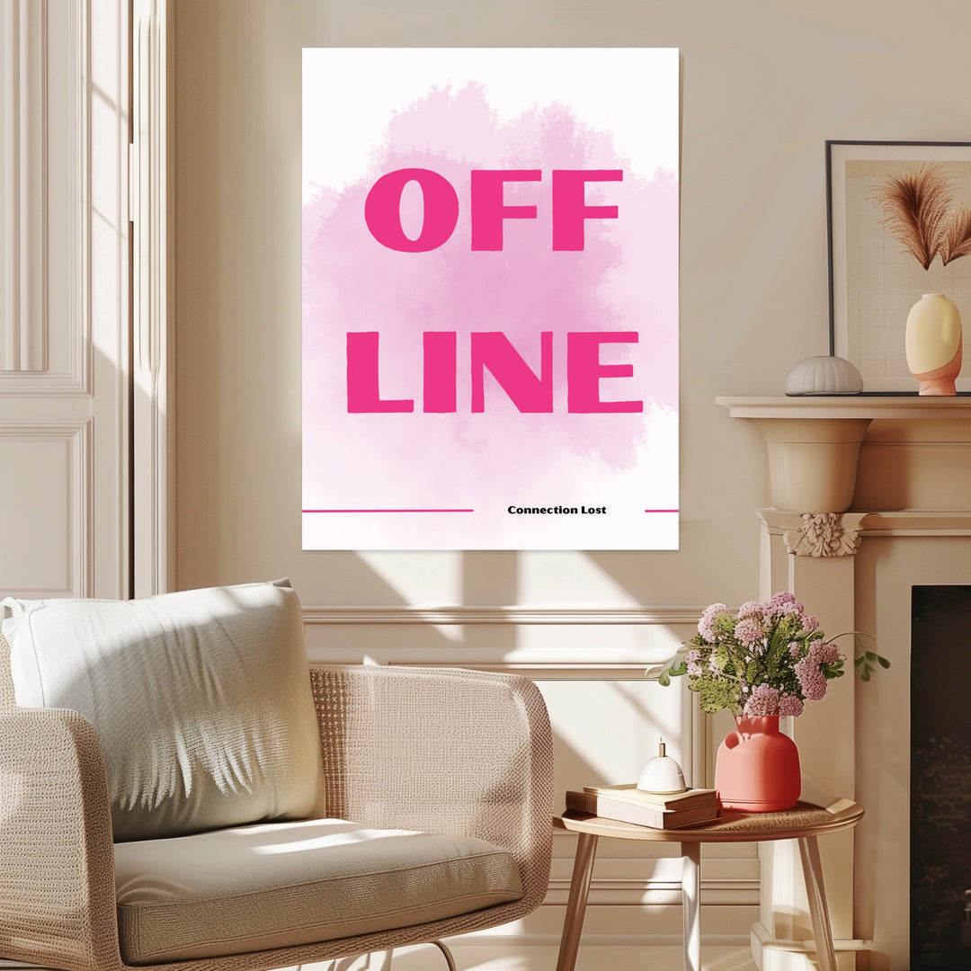 Offline Schriftzug Leinwand Dopamin – Leinwand auf Holzrahmen – Ansicht 3