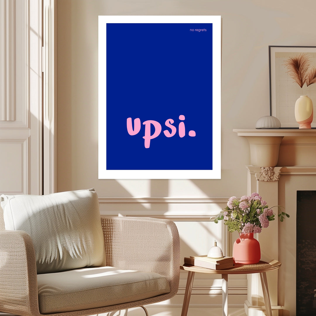 Upsi Schriftzug Leinwand Dopamin – Leinwand auf Holzrahmen – Ansicht 3