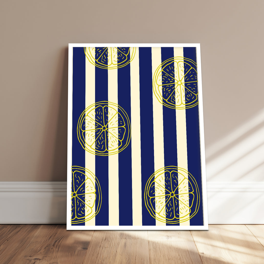 Zitronenscheiben Streifen Poster Dopamin – mattes Kunstdruck-Papier – Ansicht 4
