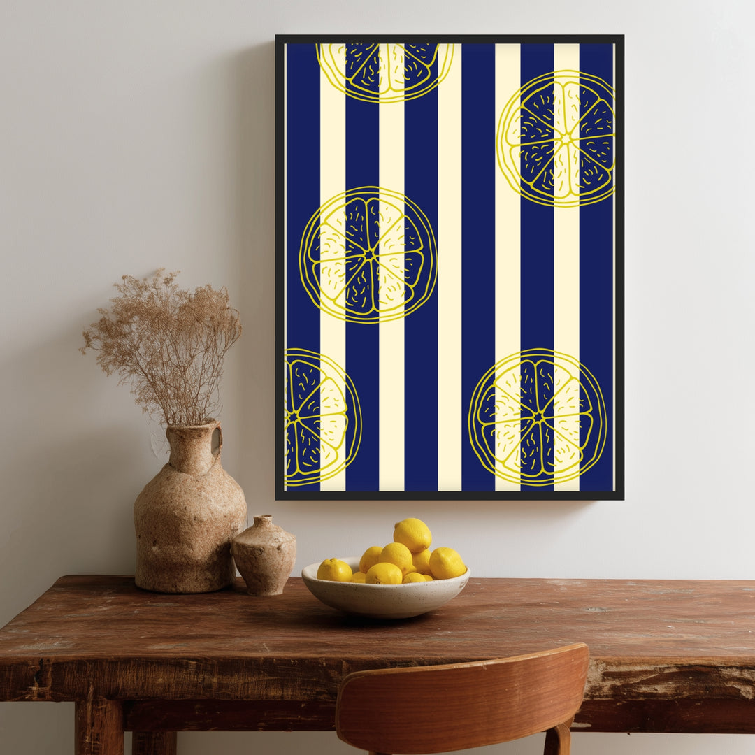 Zitronenscheiben Streifen Poster Dopamin – mattes Kunstdruck-Papier – Ansicht 2