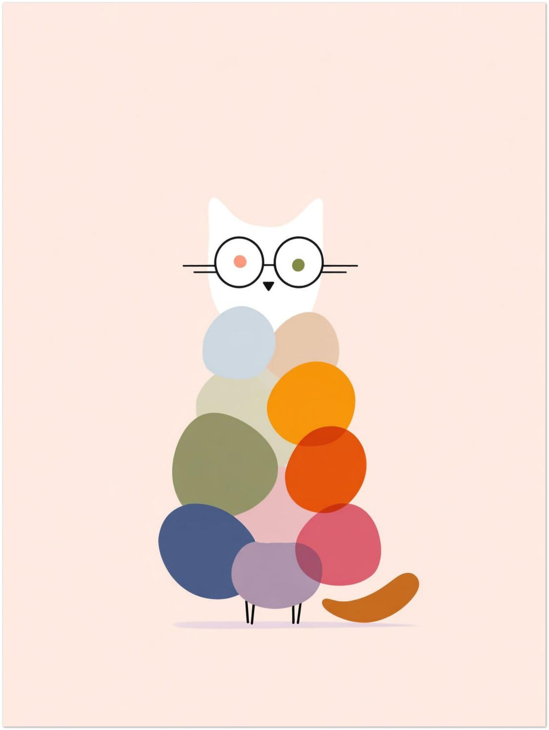 Bunte Katze Illustration Dopamin – Wandkunst