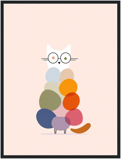 Bunte Katze Illustration Poster