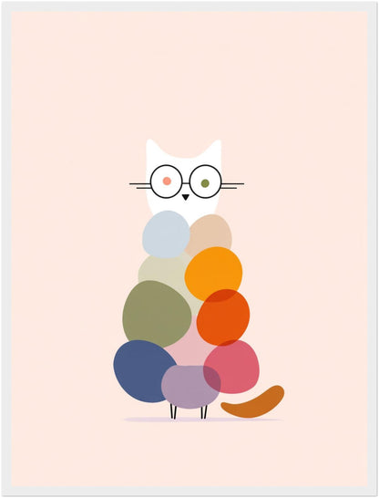 Bunte Katze Illustration Poster