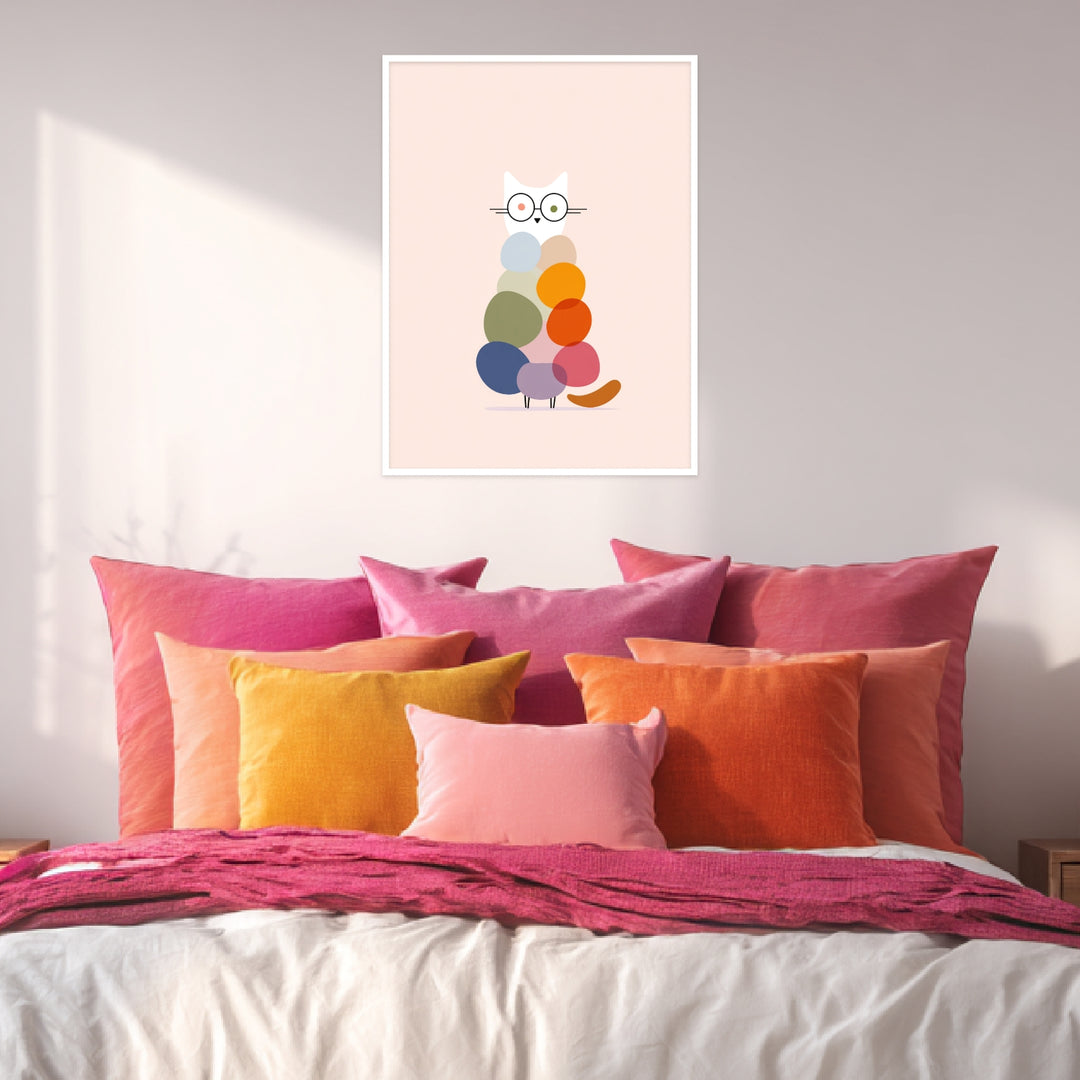 Bunte Katze Illustration Poster Dopamin – mattes Kunstdruck-Papier – Ansicht 4