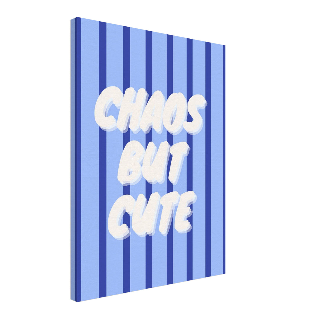 Chaos but cute blau Leinwandbild Dopamin – Leinwand auf Holzrahmen – Ansicht 2