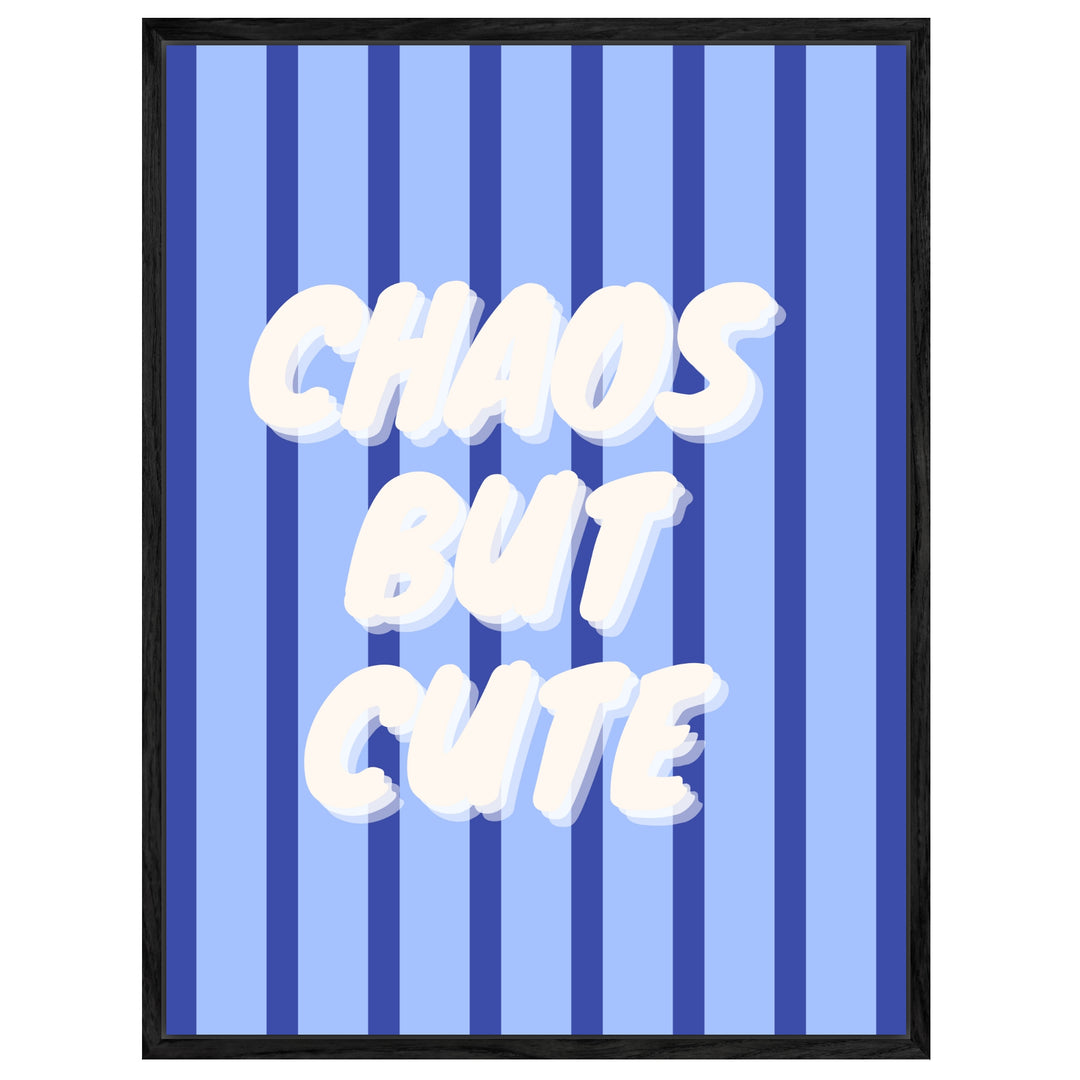 Chaos but cute blau Leinwandbild Dopamin – Leinwand auf Holzrahmen – Ansicht 4