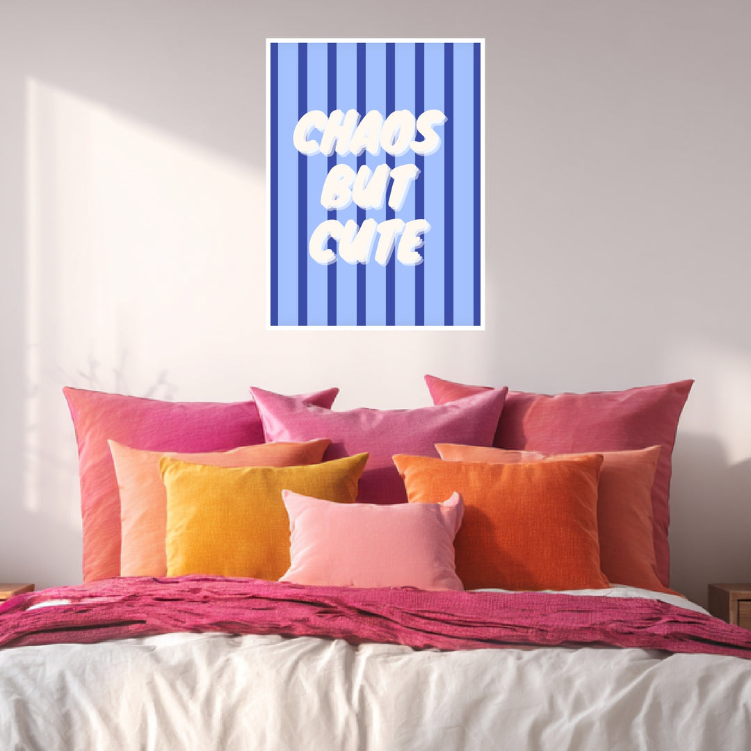 Chaos but cute blau Poster Dopamin – mattes Kunstdruck-Papier – Ansicht 3