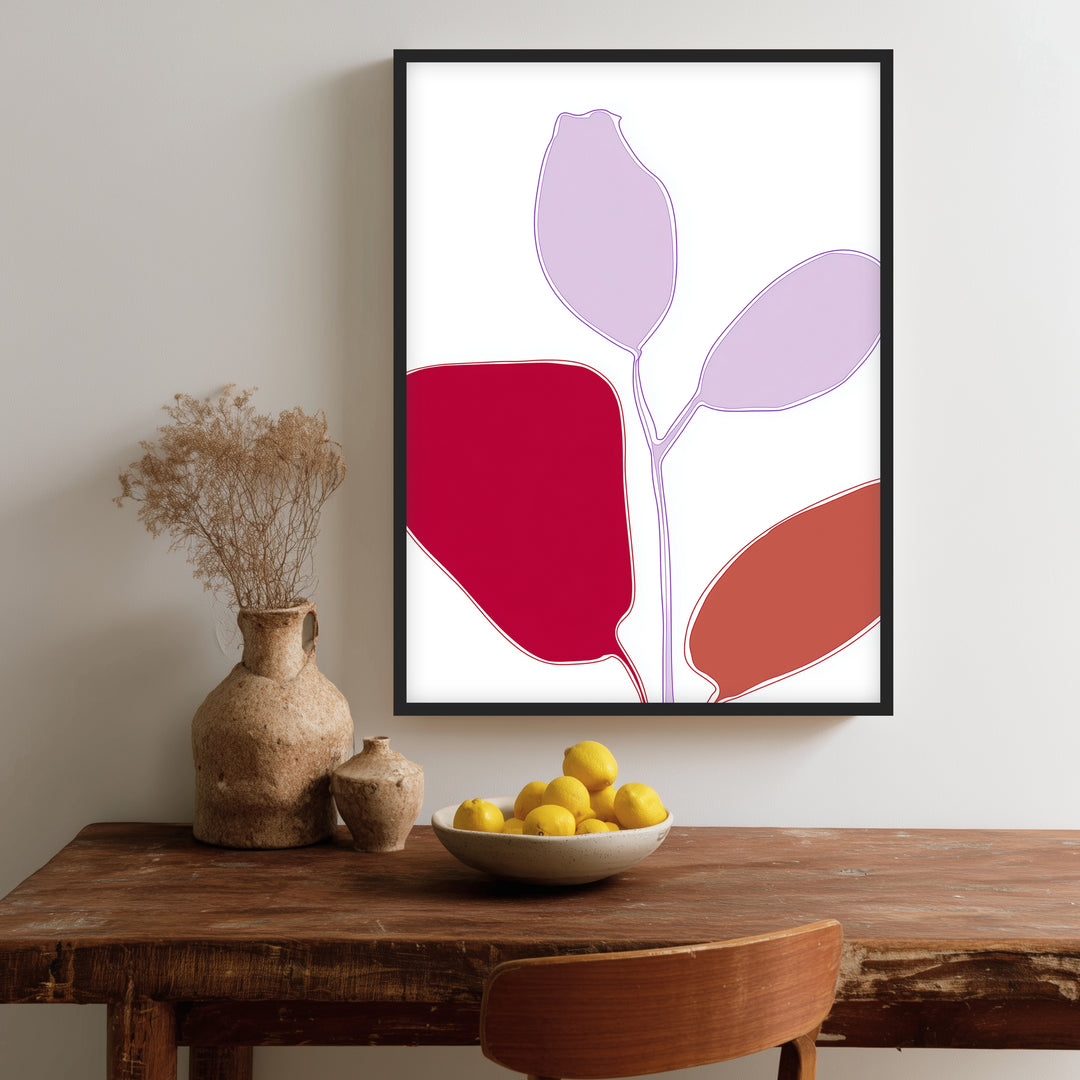 Abstrakte Blattformen Poster Dopamin – mattes Kunstdruck-Papier – Ansicht 2