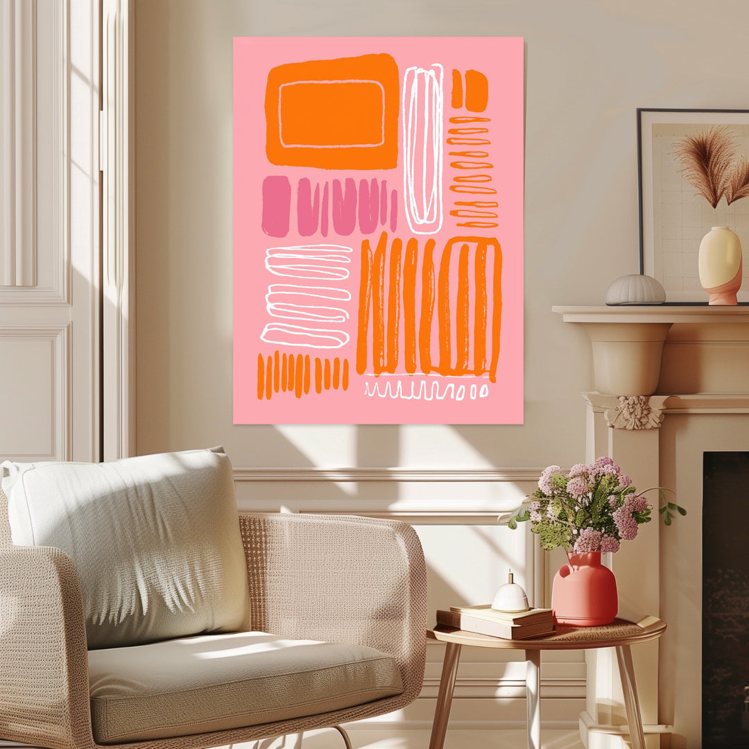 Abstrakte Linienmuster Poster Dopamin – mattes Kunstdruck-Papier – Ansicht 3