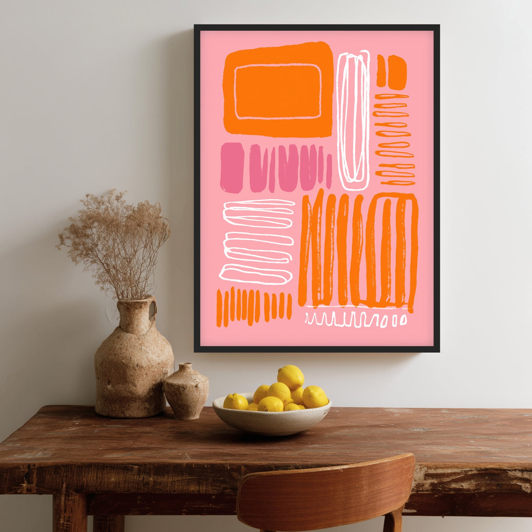Abstrakte Linienmuster Poster Dopamin – mattes Kunstdruck-Papier – Ansicht 2