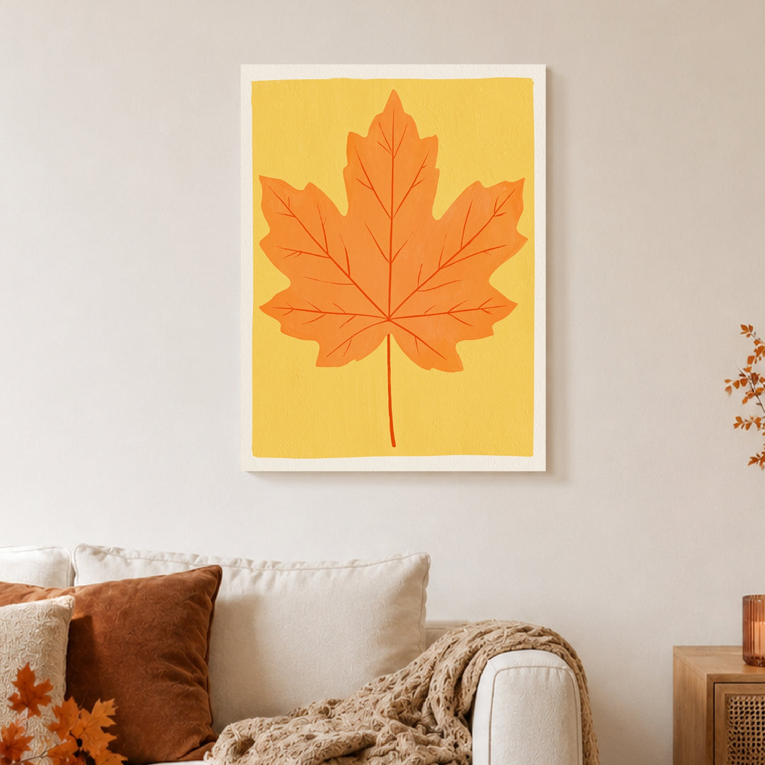Goldenes Ahornblatt Herbst Poster – Ohne Rahmen – Produktfoto