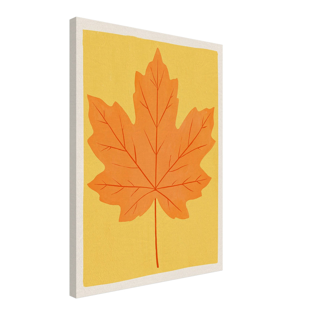 Goldenes Ahornblatt Herbst Leinwandbild – Schräge Ansicht – Produktfoto