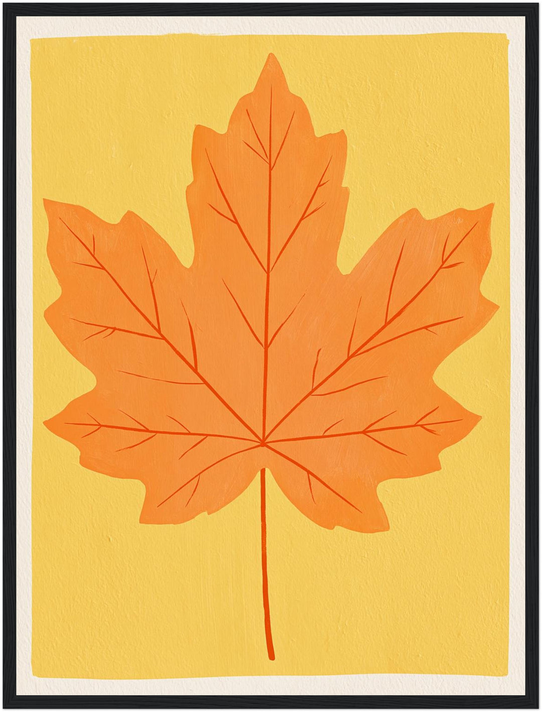 Goldenes Ahornblatt Herbst Poster – Schwarzer Rahmen – Produktfoto