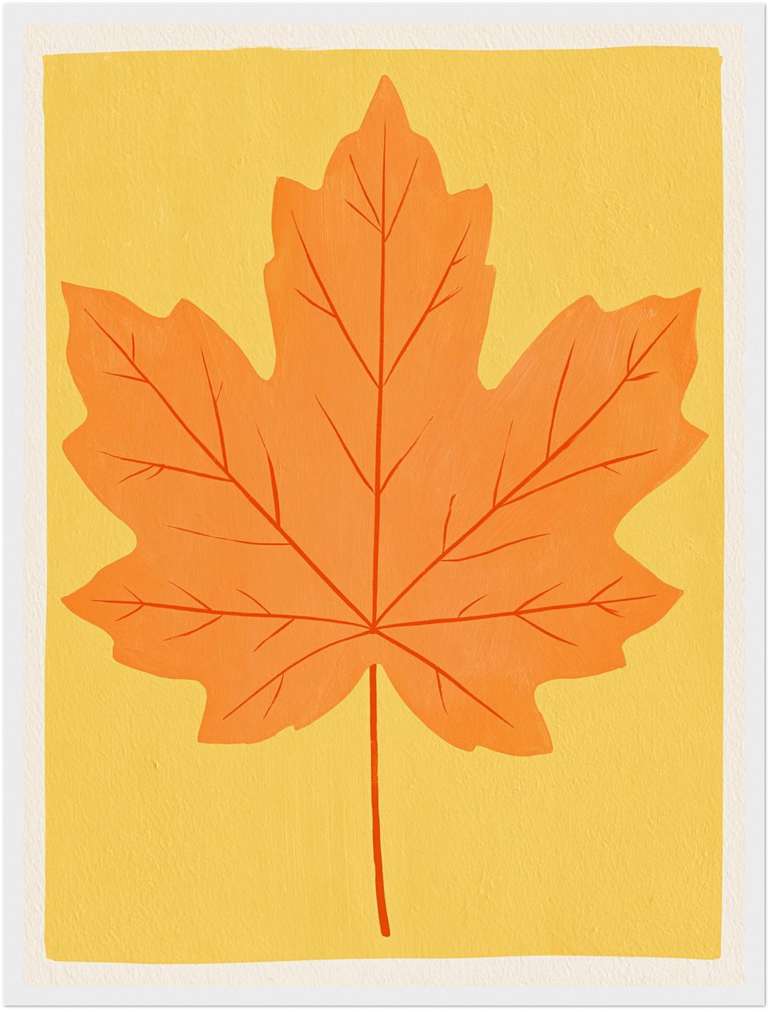 Goldenes Ahornblatt Herbst Poster – Weißer Rahmen – Produktfoto