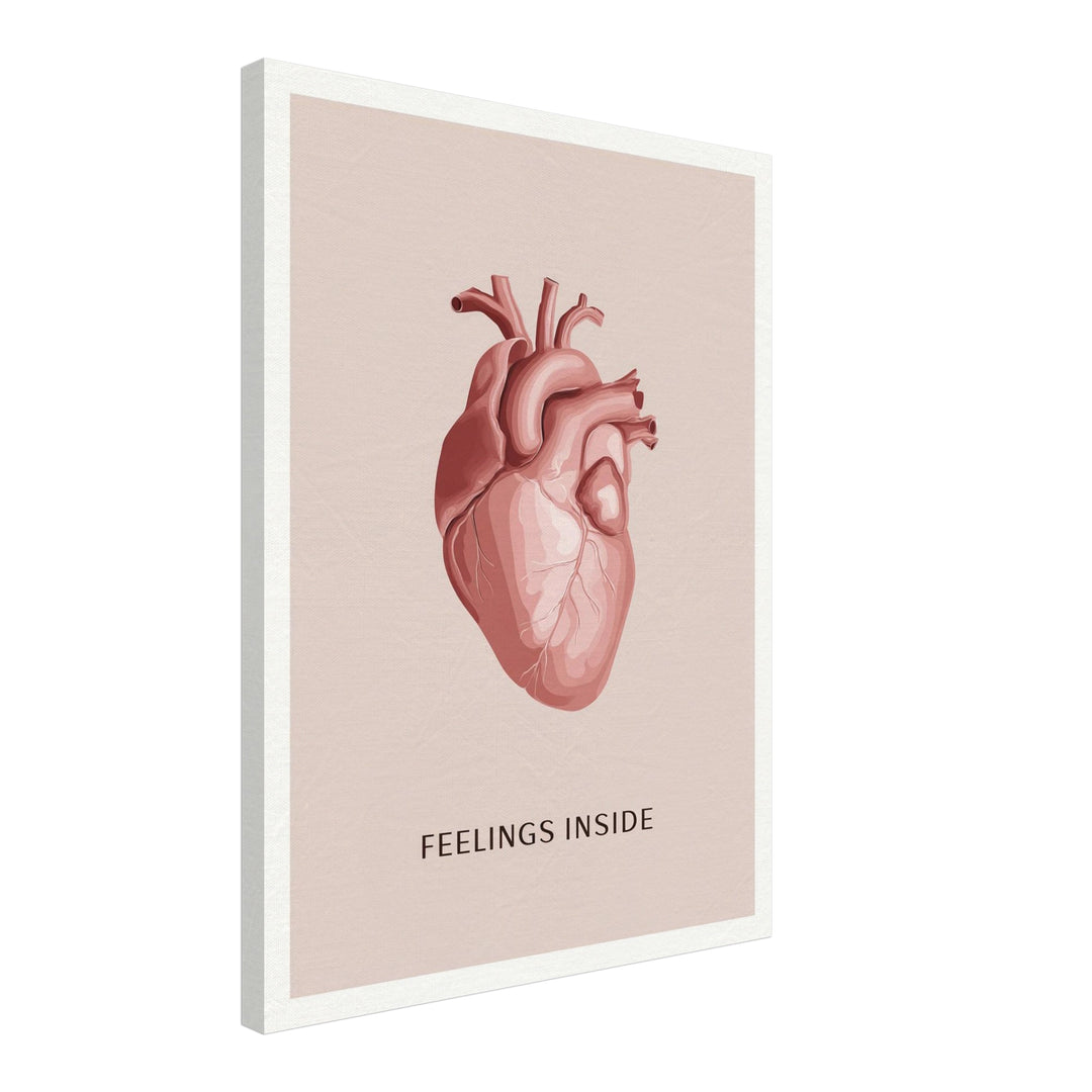Anatomisches Herz Illustration Leinwandbild Dopamin – Leinwand auf Holzrahmen – Ansicht 2