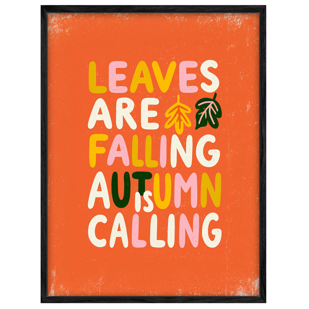 Autumn is Calling Schriftzug Leinwand Dopamin – Leinwand auf Holzrahmen – Ansicht 4