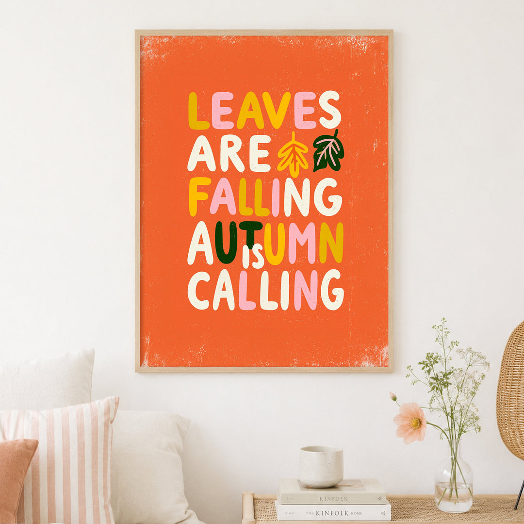 Autumn is Calling Schriftzug Poster Dopamin – mattes Kunstdruck-Papier – Ansicht 7