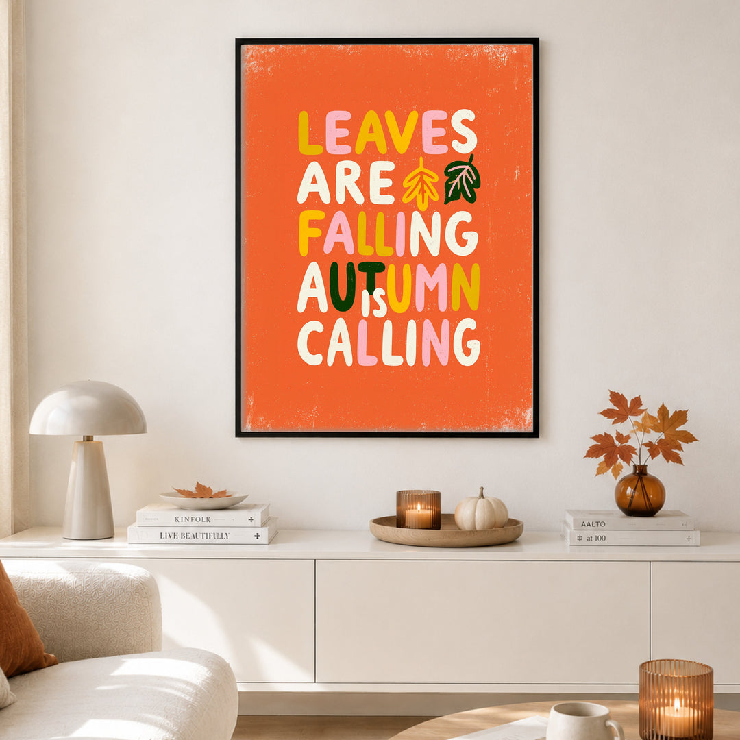 Autumn is Calling Schriftzug Poster Dopamin – mattes Kunstdruck-Papier – Ansicht 2