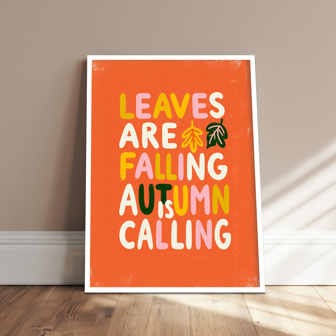Autumn is Calling Schriftzug Poster Dopamin – mattes Kunstdruck-Papier – Ansicht 4
