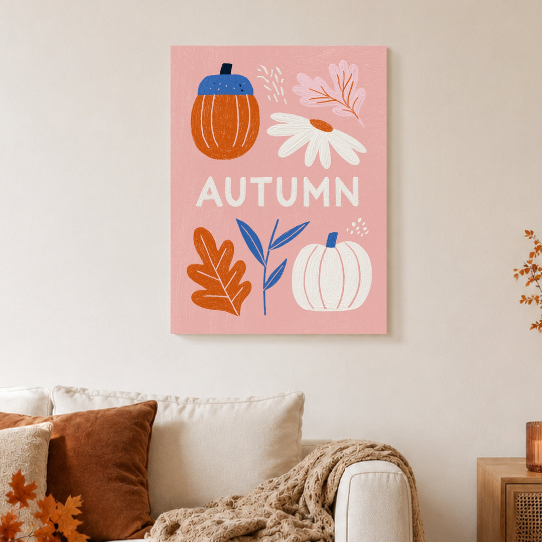 Autumn Kürbis Collage Leinwandbild – Ohne Rahmen – Produktfoto