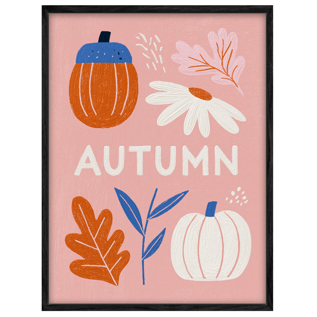 Autumn Kürbis Collage Leinwandbild – Leinwandbild