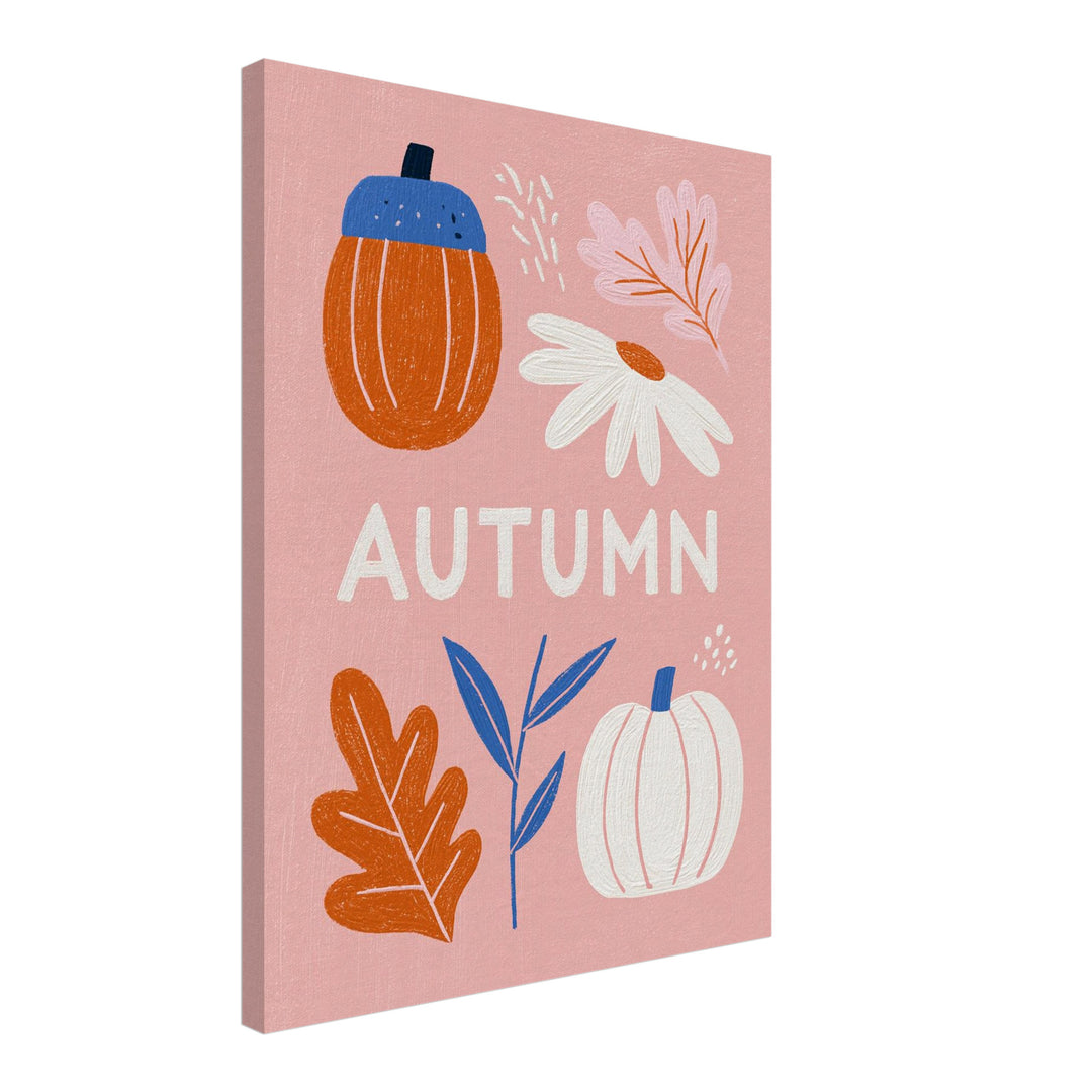 Autumn Kürbis Collage Leinwandbild – Schräge Ansicht – Produktfoto