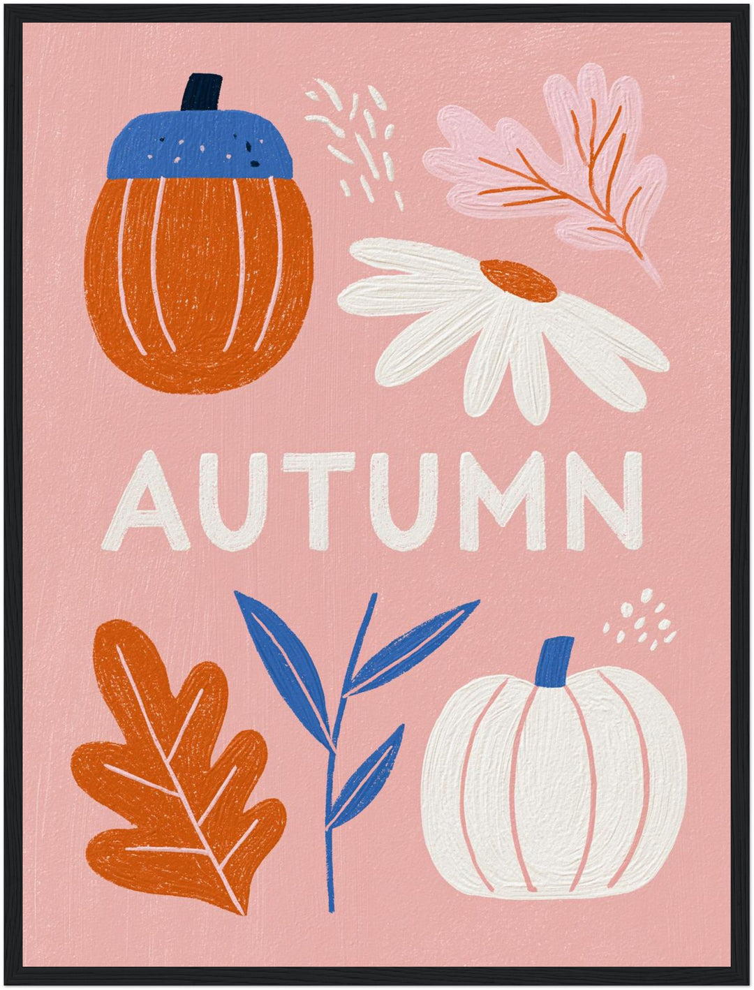 Autumn Kürbis Collage Poster – Schwarzer Rahmen – Produktfoto