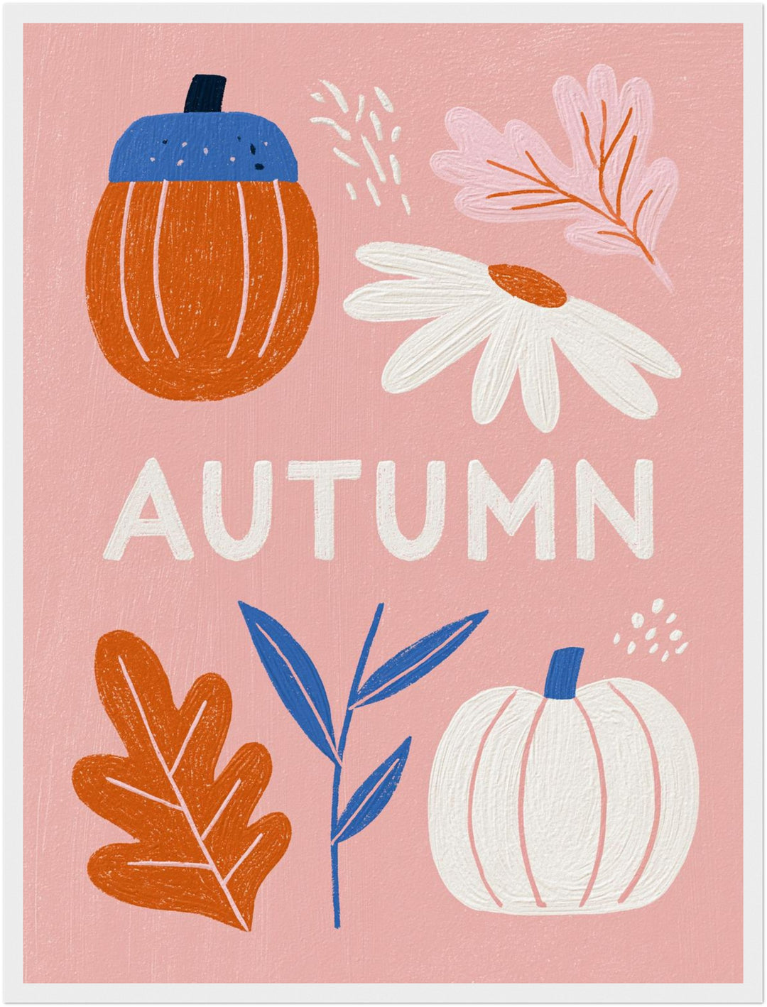 Autumn Kürbis Collage Poster – Weißer Rahmen – Produktfoto