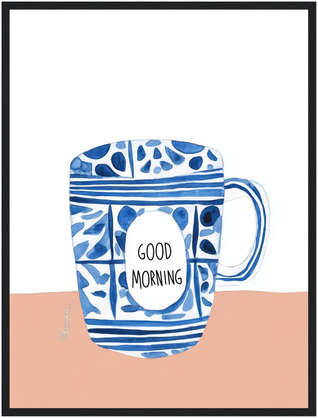 Blaue Kaffeetasse Muster Poster Dopamin – mattes Kunstdruck-Papier – Ansicht 5