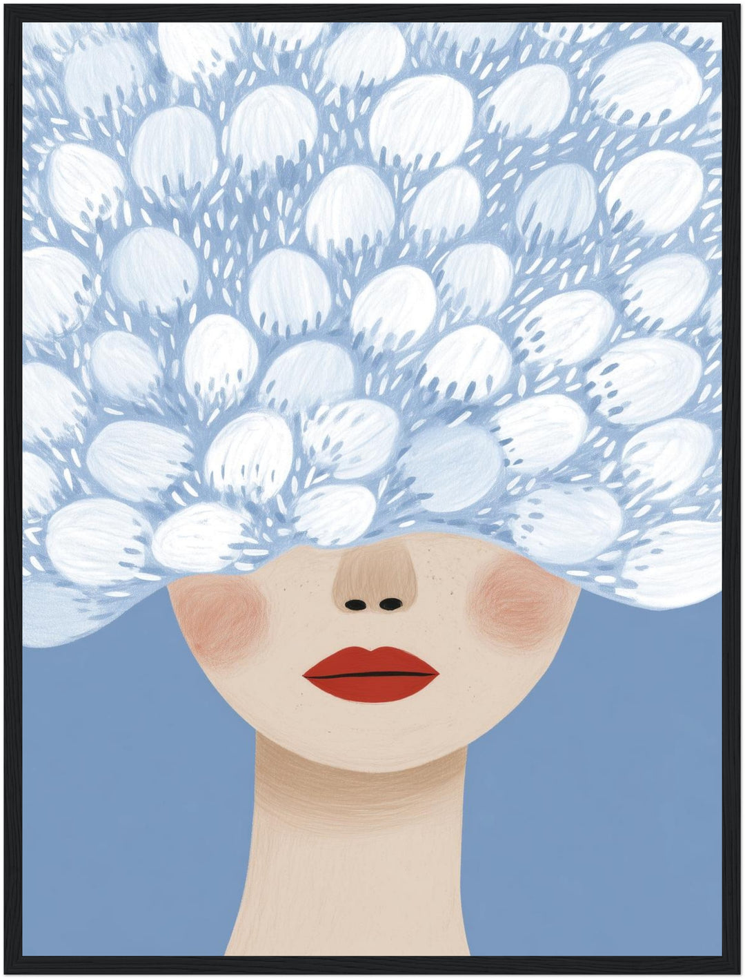 Blumenhaar mit roten Lippen Poster abstrakt – mattes Kunstdruck-Papier – Ansicht 6