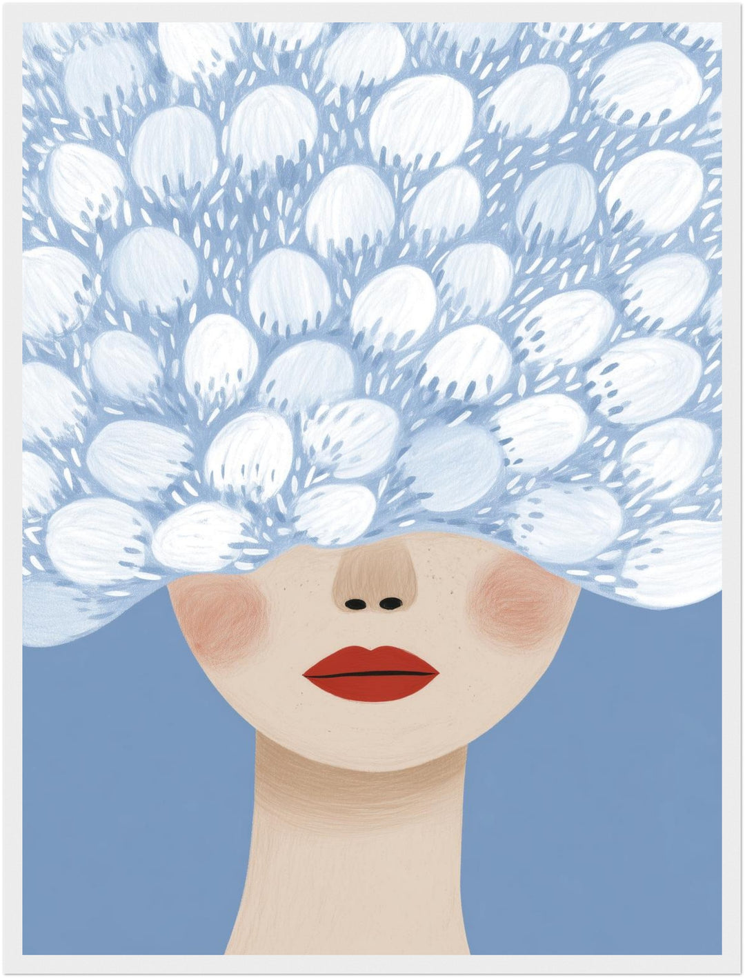 Blumenhaar mit roten Lippen Poster abstrakt – mattes Kunstdruck-Papier – Ansicht 5