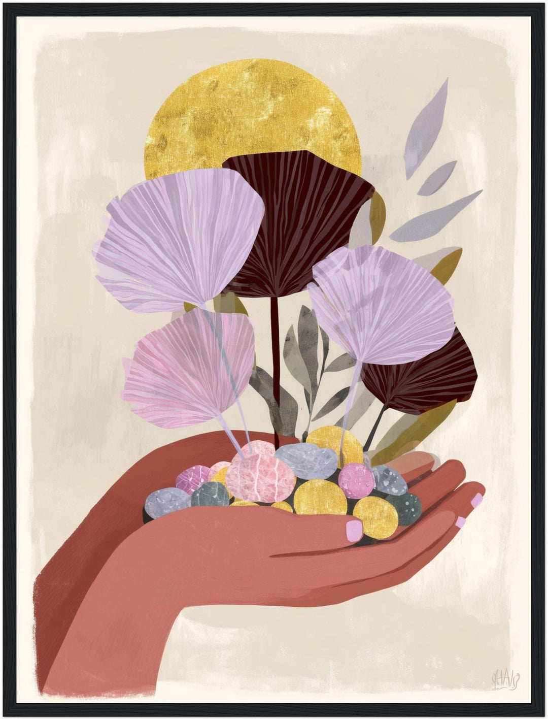 Blumen in offener Hand Poster abstrakt – mattes Kunstdruck-Papier – Ansicht 6