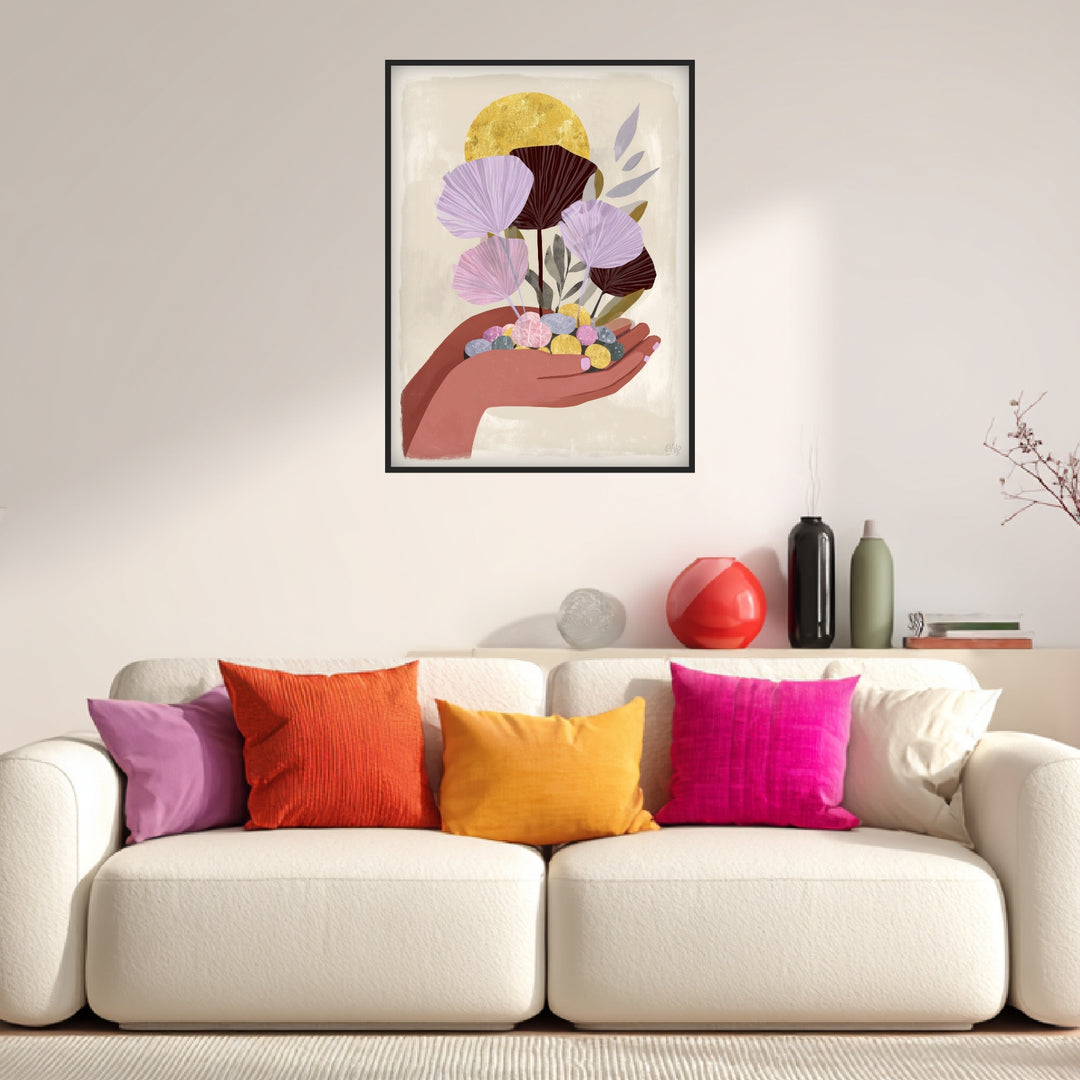 Blumen in offener Hand Poster abstrakt – mattes Kunstdruck-Papier – Ansicht 4