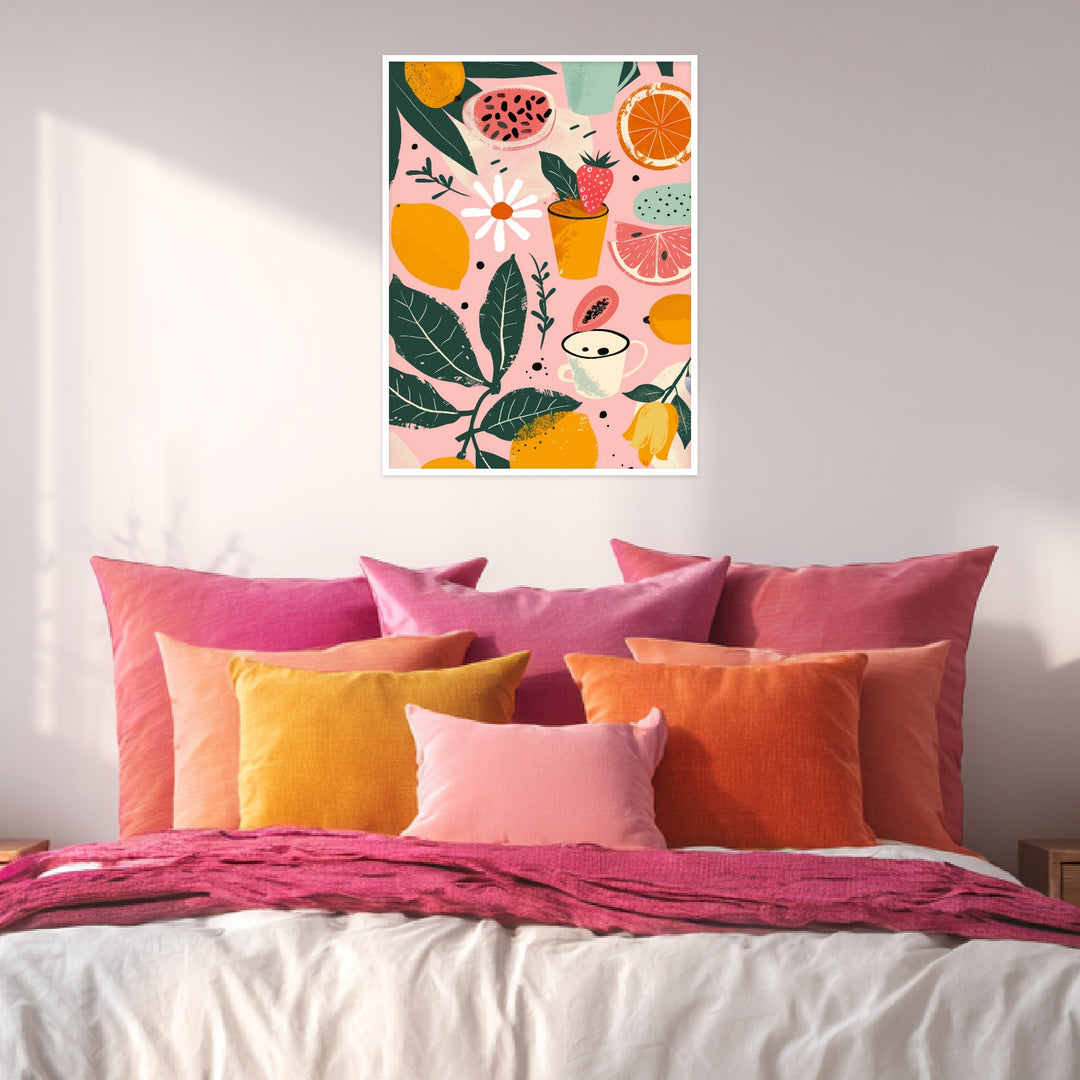 Bunte Früchte Illustration Poster abstrakt – mattes Kunstdruck-Papier – Ansicht 4
