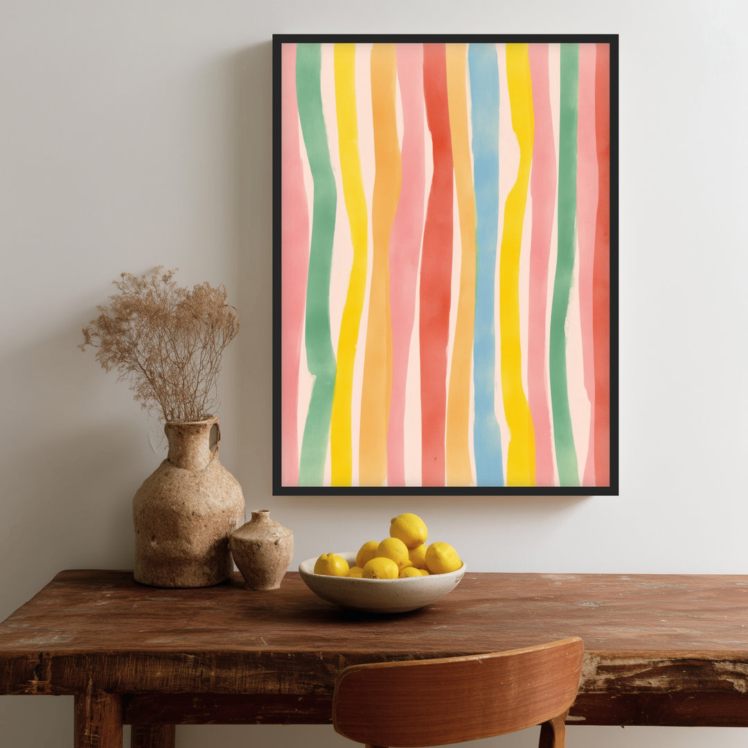 Bunte Streifenmuster Poster Dopamin – mattes Kunstdruck-Papier – Ansicht 2