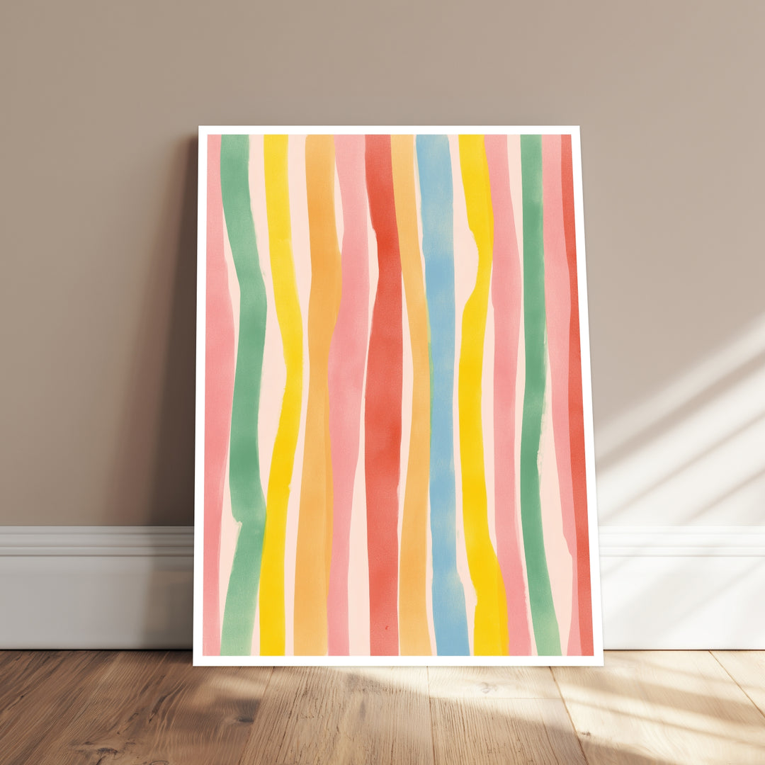 Bunte Streifenmuster Poster Dopamin – mattes Kunstdruck-Papier – Ansicht 4
