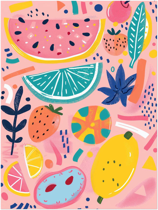 Bunter Früchtemix Poster