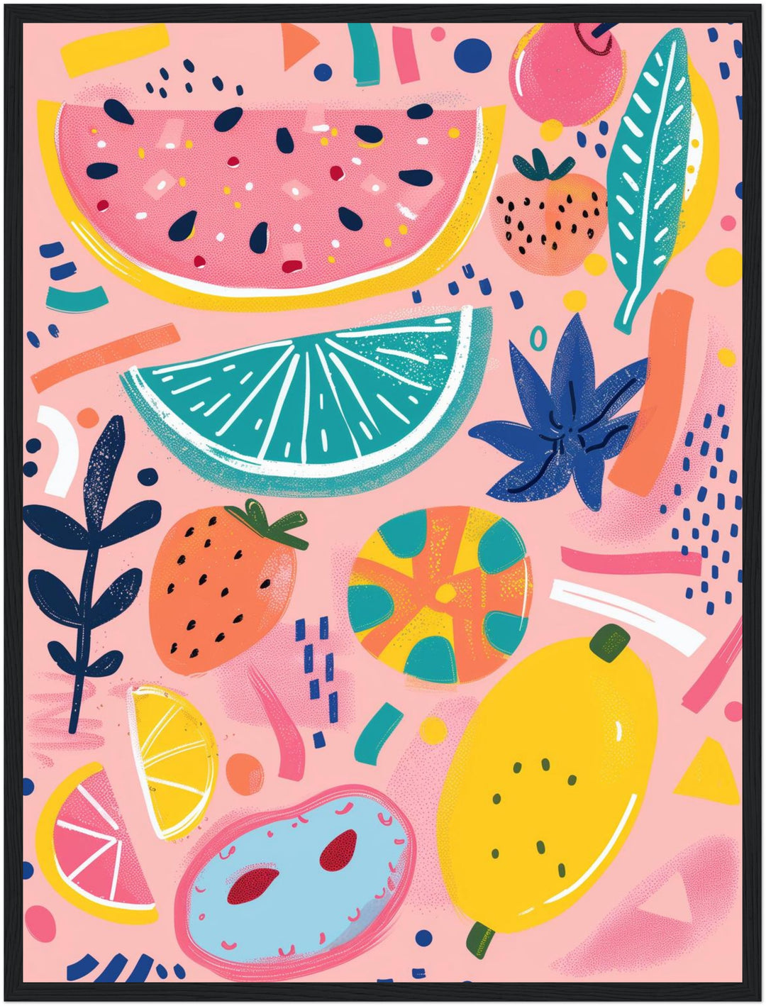Bunter Früchtemix Poster abstrakt – mattes Kunstdruck-Papier – Ansicht 5