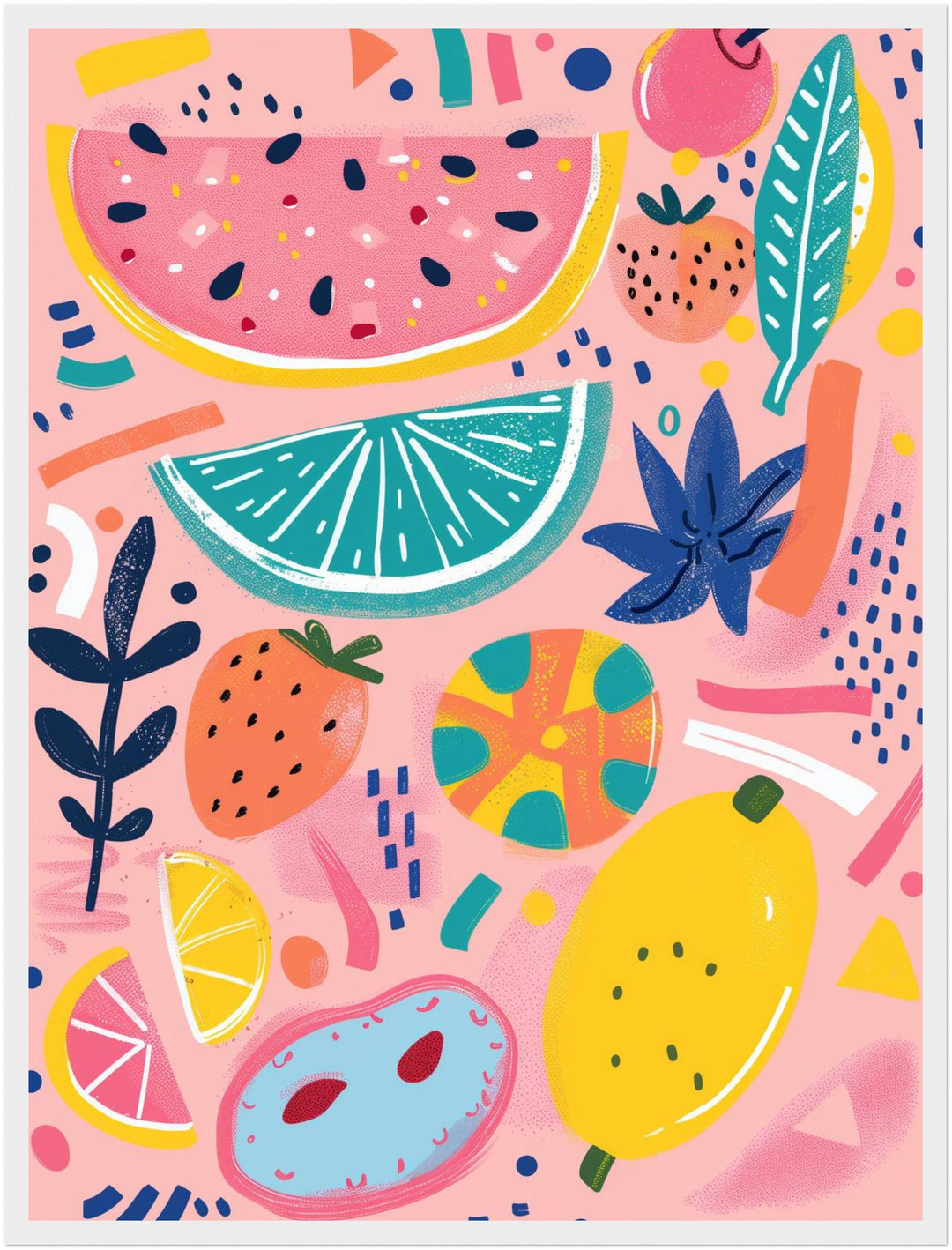 Bunter Früchtemix Poster abstrakt – mattes Kunstdruck-Papier – Ansicht 6