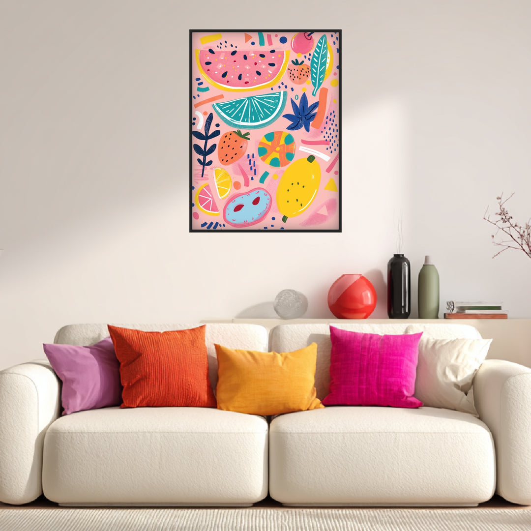 Bunter Früchtemix Poster abstrakt – mattes Kunstdruck-Papier – Ansicht 3