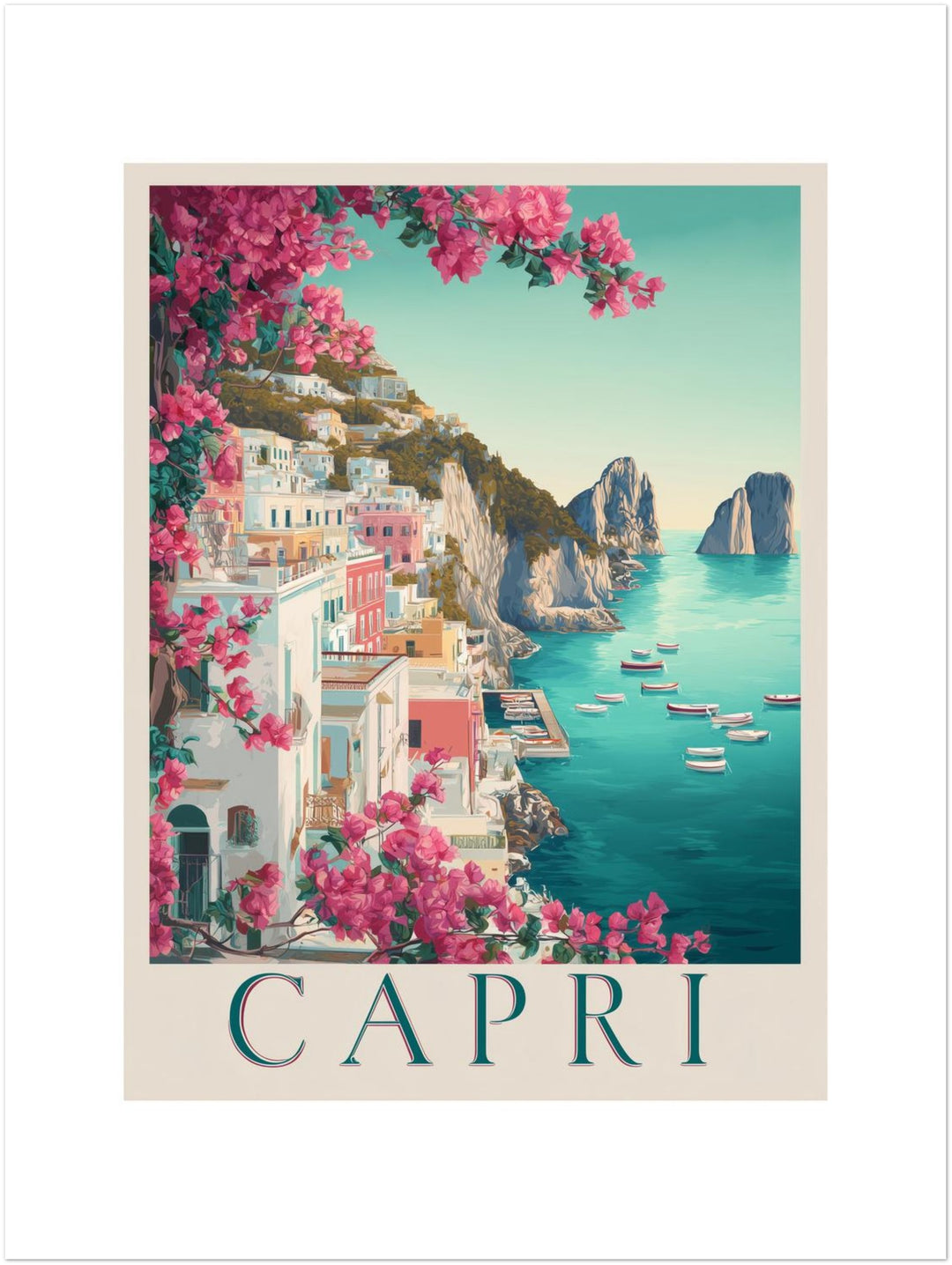 Capri im Bougainvillea-Glanz Poster – Ohne Rahmen – Produktfoto
